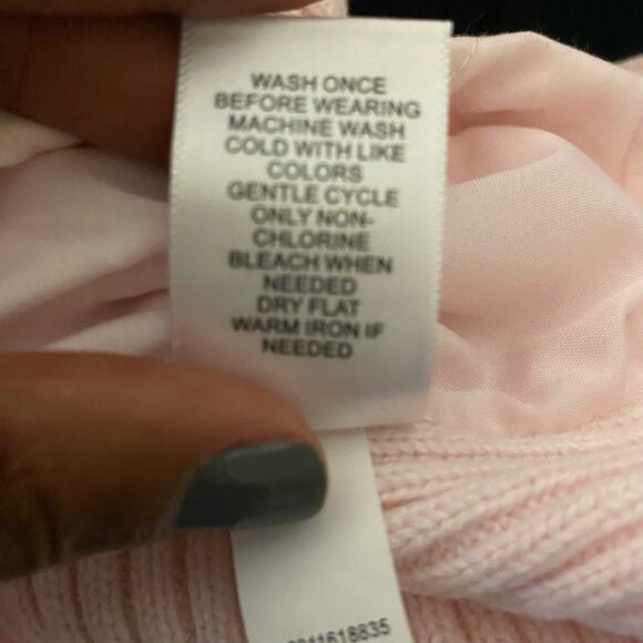 Croft & Barrow Blush Pink Quilted Ribbed Knit Zip Up Sweater Jacket Size 1X - Picture 6 of 7